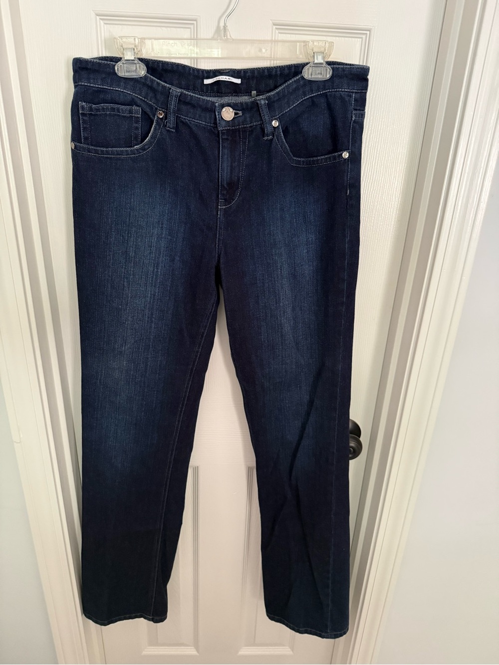T Tahari Dark Blue Straight Leg Jeans